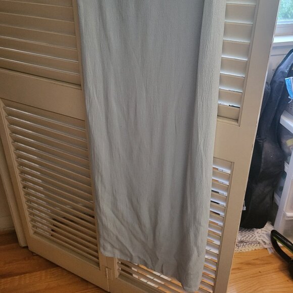 Floor Length Blue Linen Dress with Back Slit Size 8 - Picture 2 of 6